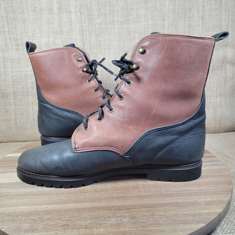 Munro Sport Women's Lace-Up Leather Ankle Boots Brown Black 9W Made in USA - Picture 5 of 9